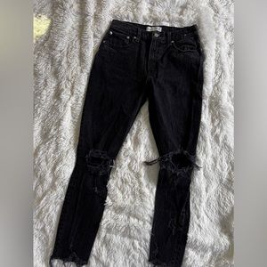 Abercrombie Black High Rise Mom Jean